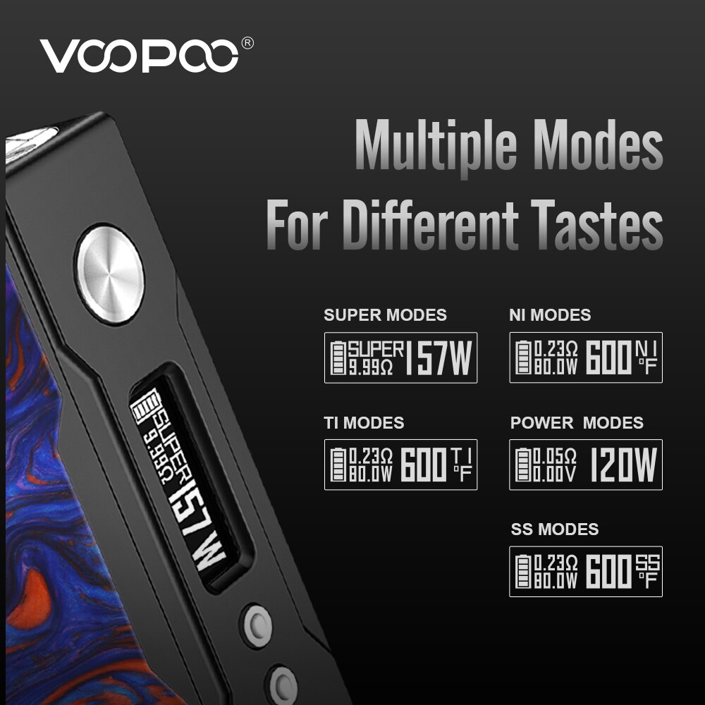 VOOPOO-Glisser-Bo-te-Mod-157W-Kit-2ml-8ml-Uforce-T1-R-servoir-0-01s-Rafale-1