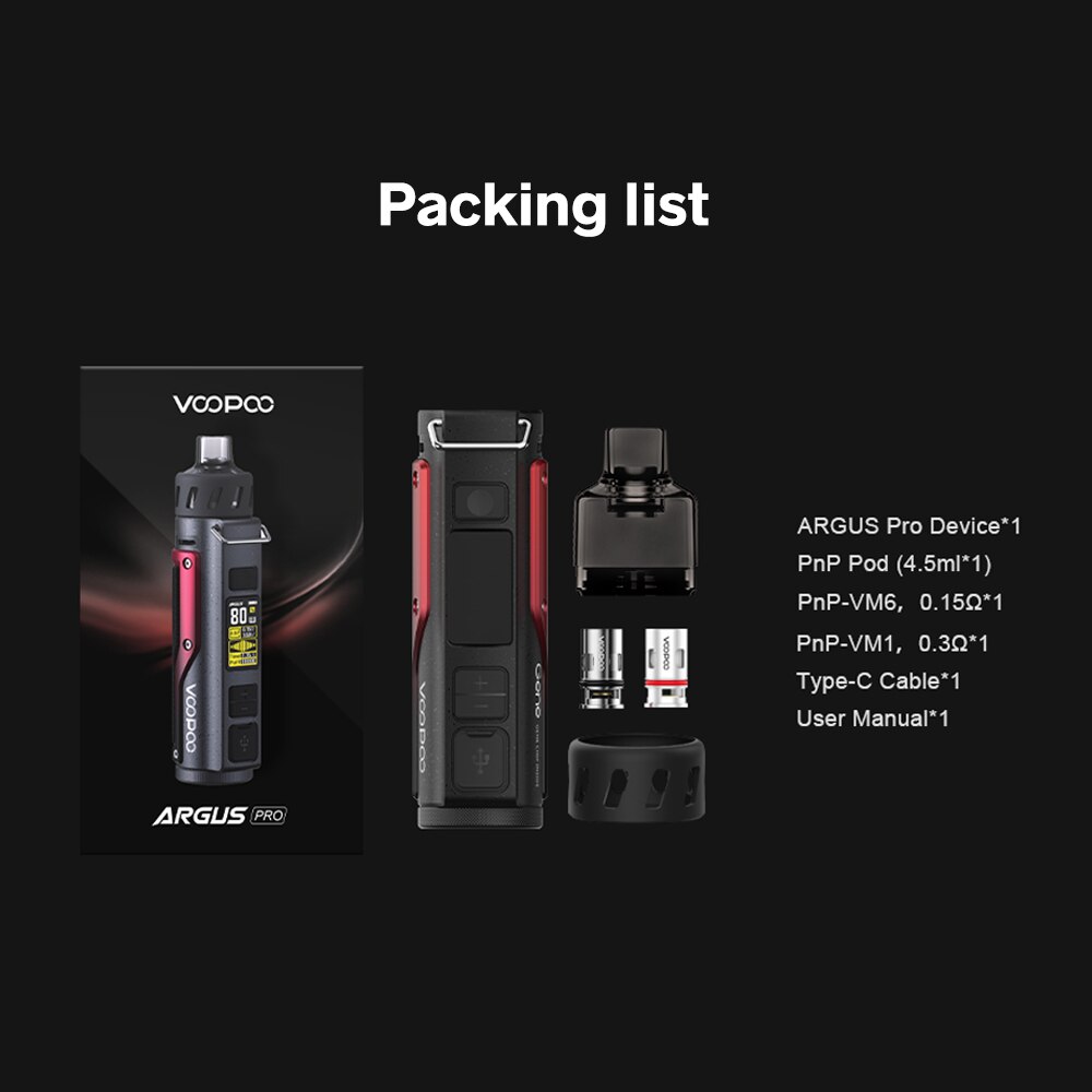 VOOPOO-Kit-de-dosettes-Argus-PRO-80W-batterie-int-gr-e-3000mAh-dosettes-PnP-magn-tiques-5